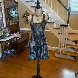 Eyeshadow Black and Gray Tie-Dye Dress